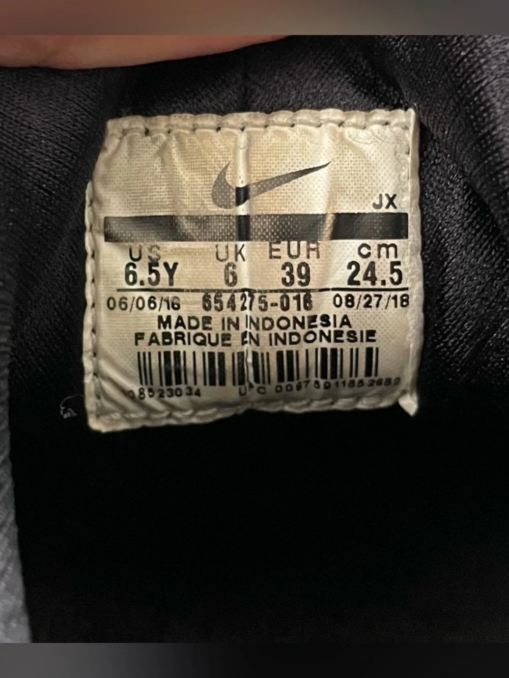 Nike Air Huarache Shoes Boys Size 6.5Y Triple Black Shoes Sneakers 654275-016‎